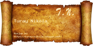 Turay Nikola névjegykártya